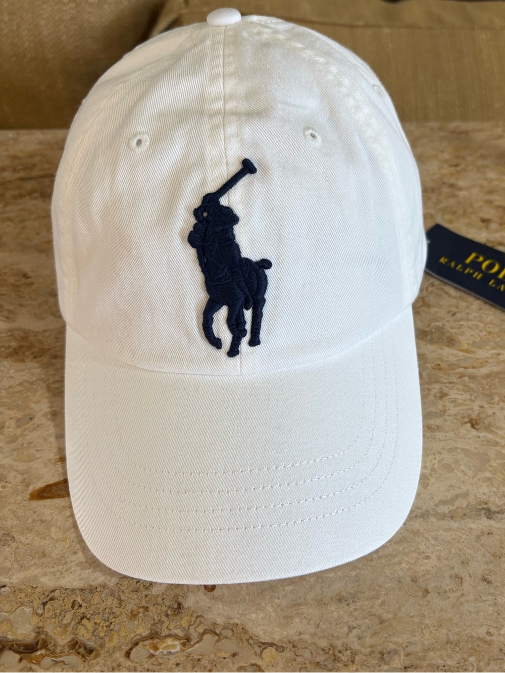 NWT Polo Ralph Lauren White Big Pony Baseball Cap Hat OS
